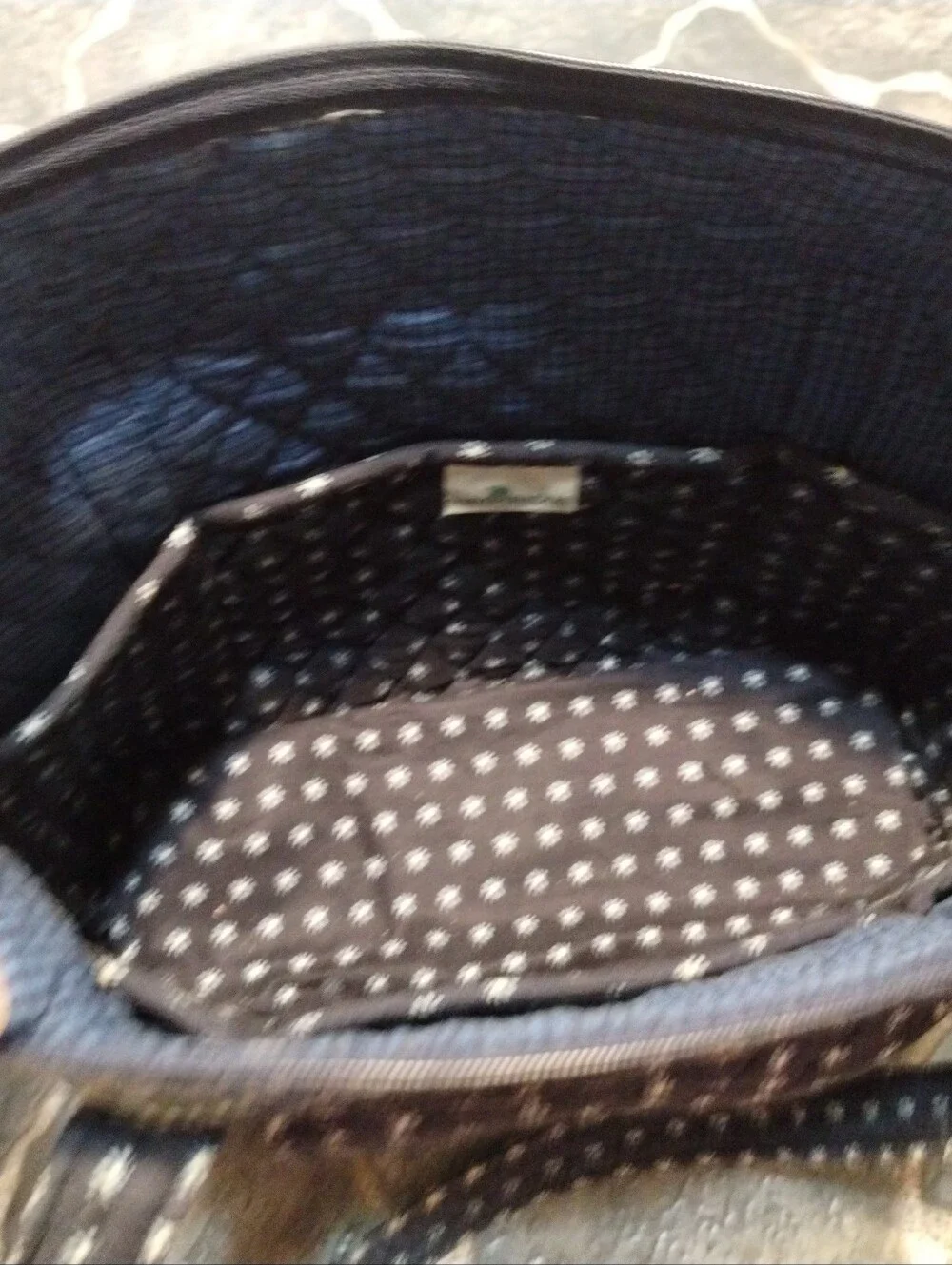 Vera Bradley Navy Blue Seasport large quilted tote bag VINTAGE RETIRED